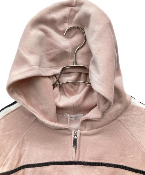 darich（ダーリッチ）darich (ダーリッチ) ラインベロアショートフーディー＆スカートセットアップ ピンク サイズ:free 未使用品の古着・服飾アイテム