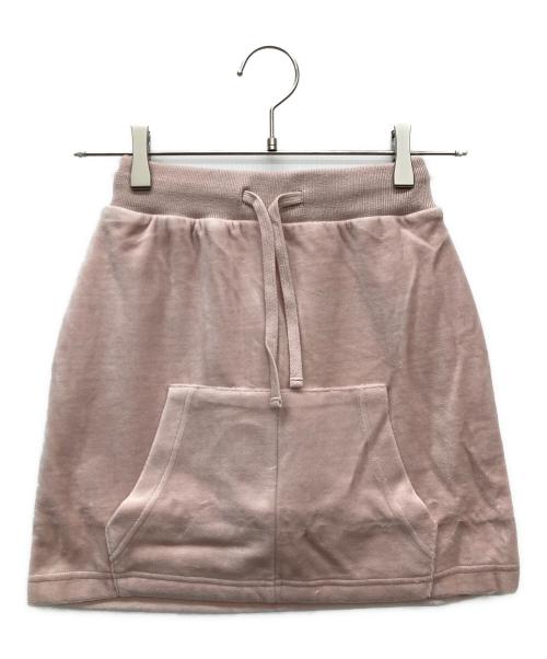 darich（ダーリッチ）darich (ダーリッチ) ラインベロアショートフーディー＆スカートセットアップ ピンク サイズ:free 未使用品の古着・服飾アイテム