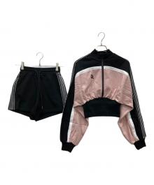 darich（ダーリッチ）の古着「ラインスウェットセットアップ」｜ブラック×ピンク