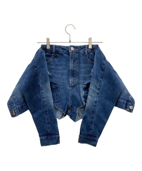 darich（ダーリッチ）darich (ダーリッチ) ドッキングデザインデニムショートパンツ インディゴ サイズ:M 未使用品の古着・服飾アイテム