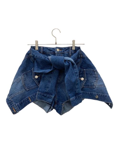 darich（ダーリッチ）darich (ダーリッチ) ドッキングデザインデニムショートパンツ インディゴ サイズ:M 未使用品の古着・服飾アイテム