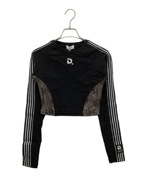 darich（ダーリッチ）darich (ダーリッチ) レースドッキングラインクロップドトップス ブラック サイズ:FREE 未使用品の古着・服飾アイテム