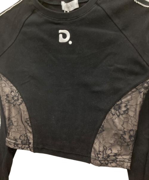 darich（ダーリッチ）darich (ダーリッチ) レースドッキングラインクロップドトップス ブラック サイズ:FREE 未使用品の古着・服飾アイテム
