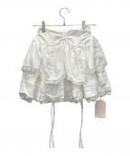 darichダーリッチ）の古着「ランダムフリルミニスカート」｜ホワイト