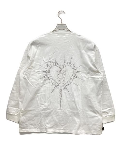 darich（ダーリッチ）darich (ダーリッチ) ハートモチーフロングTシャツ ホワイト サイズ:FREE 未使用品の古着・服飾アイテム