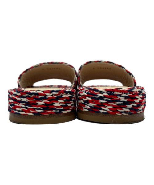 CHANEL（シャネル）CHANEL (シャネル) ファブリックサンダル レッド サイズ:38の古着・服飾アイテム