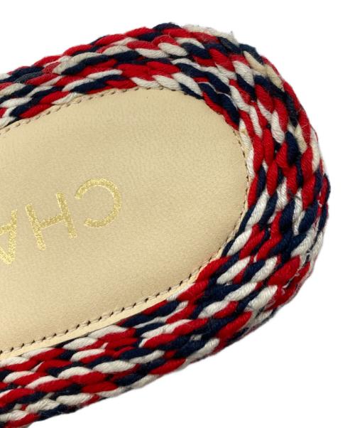 CHANEL（シャネル）CHANEL (シャネル) ファブリックサンダル レッド サイズ:38の古着・服飾アイテム