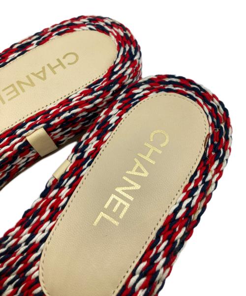 CHANEL（シャネル）CHANEL (シャネル) ファブリックサンダル レッド サイズ:38の古着・服飾アイテム