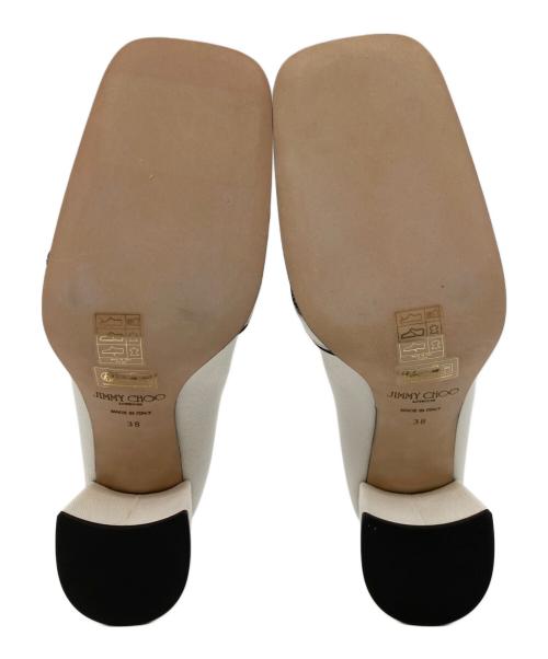 JIMMY CHOO（ジミーチュウ）JIMMY CHOO (ジミーチュウ) EVIN 65 ホワイト×ブラック サイズ:38の古着・服飾アイテム