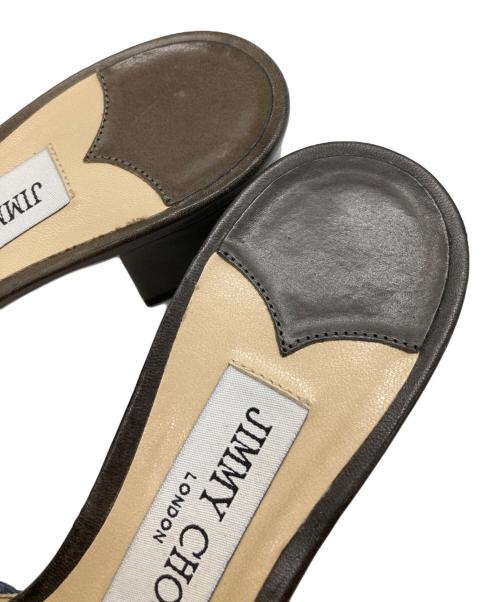 JIMMY CHOO（ジミーチュウ）JIMMY CHOO (ジミーチュウ) ビジューストローサンダル ブルー サイズ:38の古着・服飾アイテム