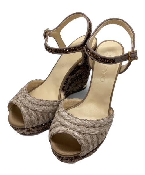 JIMMY CHOO（ジミーチュウ）JIMMY CHOO (ジミーチュウ) ウェッジソールパンプス ブラウン サイズ:37の古着・服飾アイテム