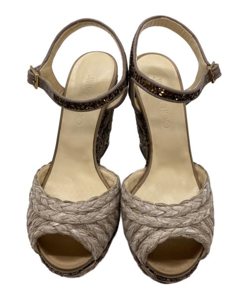 JIMMY CHOO（ジミーチュウ）JIMMY CHOO (ジミーチュウ) ウェッジソールパンプス ブラウン サイズ:37の古着・服飾アイテム
