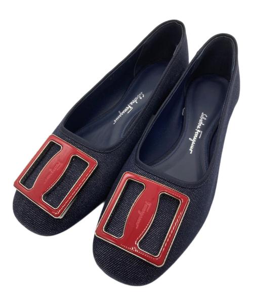 Salvatore Ferragamo（サルヴァトーレ フェラガモ）Salvatore Ferragamo (サルヴァトーレ フェラガモ) デニムパンプス インディゴ サイズ:7Dの古着・服飾アイテム