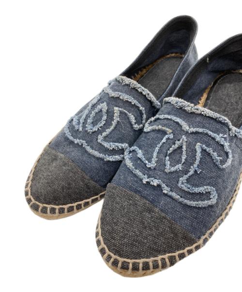 CHANEL（シャネル）CHANEL (シャネル) エスパドリーユ ブルー サイズ:38の古着・服飾アイテム