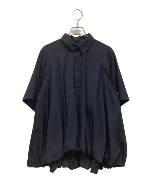 ENFOLD（エンフォルド）ENFOLD (エンフォルド) BALLOON HALF-SLEEVE BLOUSE ネイビー サイズ:38の古着・服飾アイテム