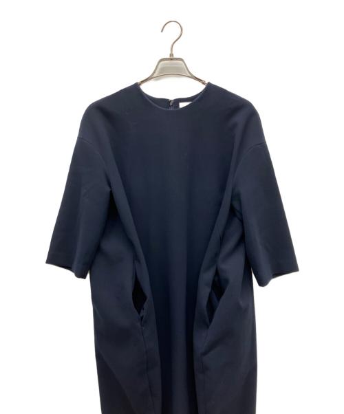 ENFOLD（エンフォルド）ENFOLD (エンフォルド) 半袖ワンピース ネイビー サイズ:36の古着・服飾アイテム