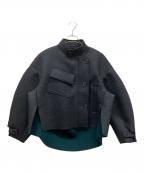 ENFOLDエンフォルド）の古着「ウールボンディングショートコート」｜グレー