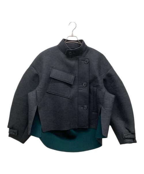 ENFOLD（エンフォルド）ENFOLD (エンフォルド) ウールボンディングショートコート グレー サイズ:38の古着・服飾アイテム