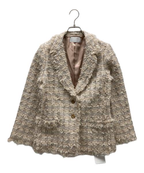 CELFORD（セルフォード）CELFORD (セルフォード) ツイードジャケット ピンクベージュ サイズ:M 未使用品の古着・服飾アイテム