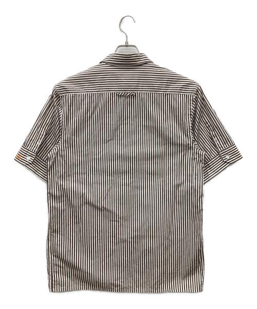 MADISON BLUE（マディソンブルー）MADISON BLUE (マディソンブルー) RELAXED FIT S/S SH ブラウン×ホワイト サイズ:02の古着・服飾アイテム