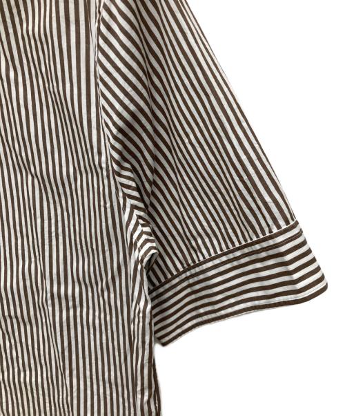 MADISON BLUE（マディソンブルー）MADISON BLUE (マディソンブルー) RELAXED FIT S/S SH ブラウン×ホワイト サイズ:02の古着・服飾アイテム