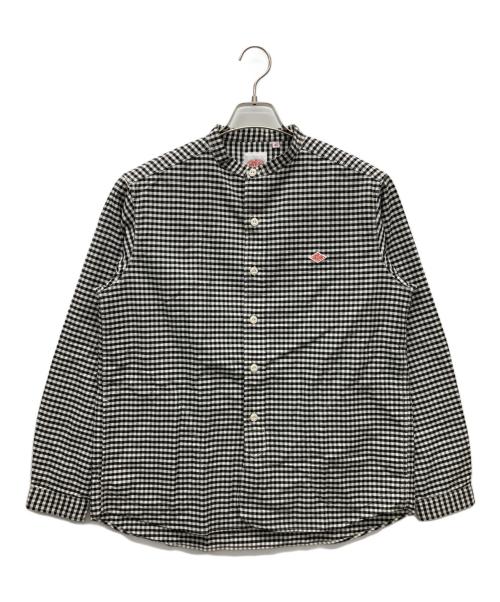 DANTON（ダントン）DANTON (ダントン) バンドカラーシャツ ブラック×ホワイト サイズ:40の古着・服飾アイテム