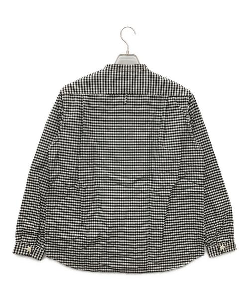 DANTON（ダントン）DANTON (ダントン) バンドカラーシャツ ブラック×ホワイト サイズ:40の古着・服飾アイテム