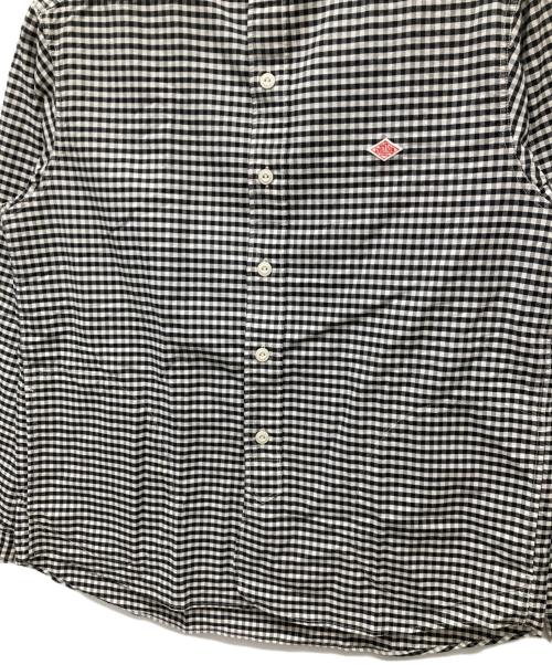 DANTON（ダントン）DANTON (ダントン) バンドカラーシャツ ブラック×ホワイト サイズ:40の古着・服飾アイテム