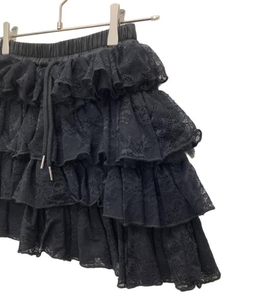darich（ダーリッチ）darich (ダーリッチ) ボリュームレースミニスカート ブラック サイズ:FREE 未使用品の古着・服飾アイテム