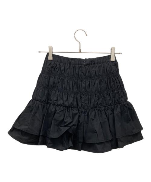 darich（ダーリッチ）darich (ダーリッチ) シャーリングフリルミニスカート ブラック サイズ:FREE 未使用品の古着・服飾アイテム