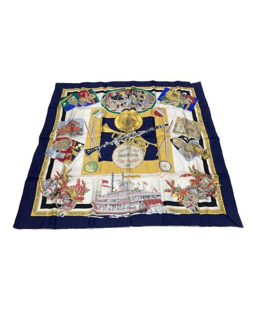 HERMES（エルメス）HERMES (エルメス) スカーフ ネイビーの古着・服飾アイテム