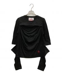 Vivienne Westwood（ヴィヴィアンウエストウッド）の古着「コットンリヨセルスムーススラッシュトップ」｜ブラック