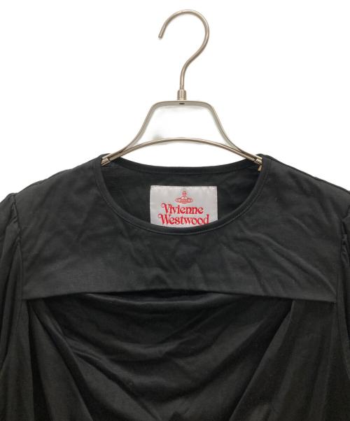 Vivienne Westwood（ヴィヴィアンウエストウッド）Vivienne Westwood (ヴィヴィアンウエストウッド) コットンリヨセルスムーススラッシュトップ ブラック サイズ:Mの古着・服飾アイテム