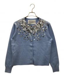 ADAWAS（アダワス）の古着「スパンコール刺繍カーディガン」｜スカイブルー