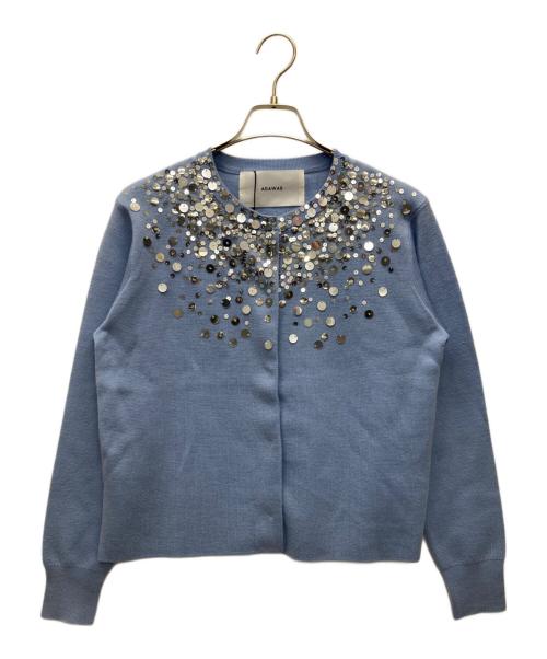 ADAWAS（アダワス）ADAWAS (アダワス) スパンコール刺繍カーディガン スカイブルー サイズ:F 未使用品の古着・服飾アイテム