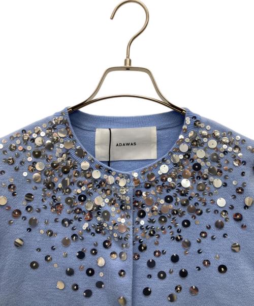 ADAWAS（アダワス）ADAWAS (アダワス) スパンコール刺繍カーディガン スカイブルー サイズ:F 未使用品の古着・服飾アイテム