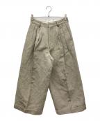 FUMIKA UCHIDAフミカウチダ）の古着「CHAMBRAY 3-TUCK PANTS」｜アイボリー