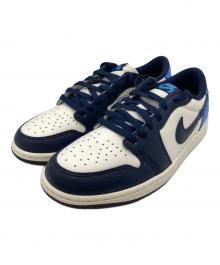 NIKE（ナイキ）の古着「エアジョーダン1 レトロ ロー OG "オブシディアン"」｜ホワイト×ブルー