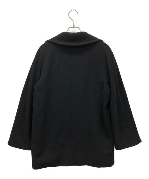 MaxMara（マックスマーラ）MaxMara (マックスマーラ) ウール×カシミヤ ダブルブレストロングコート ブラック サイズ:SIZE　36の古着・服飾アイテム