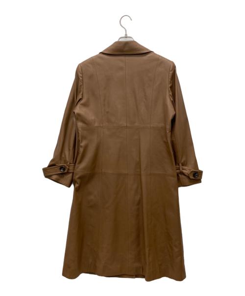 Leilian（レリアン）Leilian (レリアン) レザーコート ブラウン サイズ:9sizeの古着・服飾アイテム