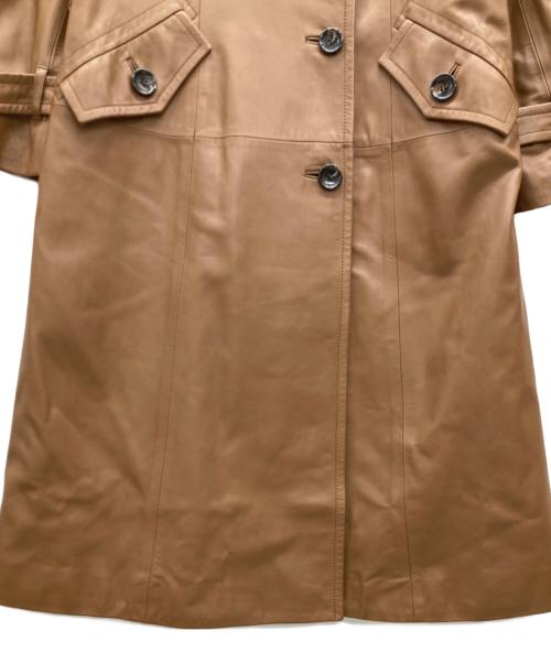 Leilian（レリアン）Leilian (レリアン) レザーコート ブラウン サイズ:9sizeの古着・服飾アイテム