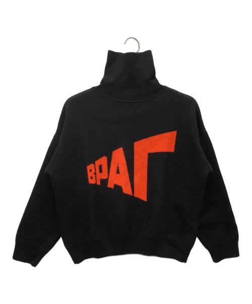 Gosha Rubchinskiy（ゴーシャラブチンスキー）Gosha Rubchinskiy (ゴーシャラブチンスキー) ハイネックニット ブラック×オレンジ サイズ:Mの古着・服飾アイテム