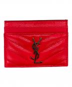 Saint Laurent Parisサンローランパリ）の古着「モノグラムカードケース」｜蛍光ピンク×ブラック