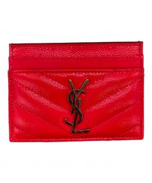 Saint Laurent Paris（サンローランパリ）の古着「モノグラムカードケース」｜蛍光ピンク×ブラック