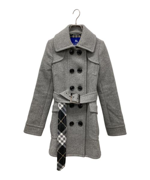 BURBERRY BLUE LABEL（バーバリーロンドンブルーレーベル）BURBERRY BLUE LABEL (バーバリーロンドンブルーレーベル) ダブルコート グレー サイズ:SIZE 38の古着・服飾アイテム