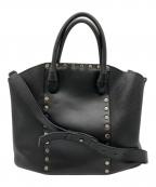 FURLAフルラ）の古着「スタッズレザー2WAYバッグ」｜ブラック