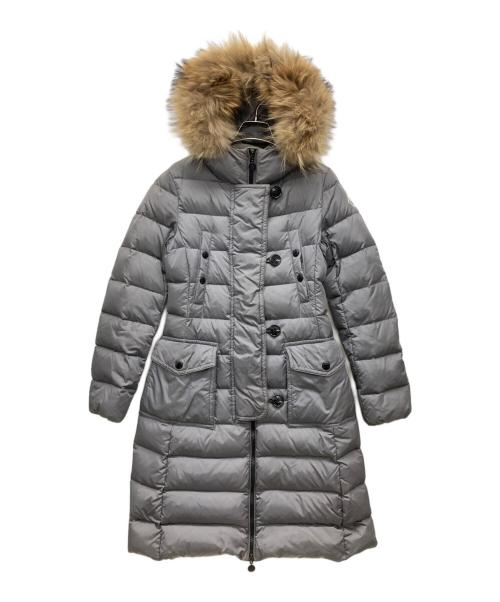 MONCLER（モンクレール）MONCLER (モンクレール) ファー付きダウンジャケット ライトグレー サイズ:Sの古着・服飾アイテム