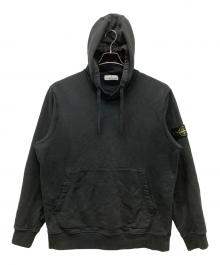 STONE ISLAND（ストーンアイランド）の古着「ガーメントダイコットンプルオーバースウェットフーディー」｜ブラック