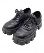 PRADAプラダ）の古着「ブラッシュドレザー レースアップ シューズ」｜ブラック