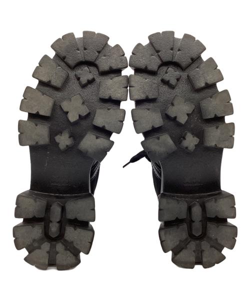 PRADA（プラダ）PRADA (プラダ) ブラッシュドレザー レースアップ シューズ ブラック サイズ:7の古着・服飾アイテム